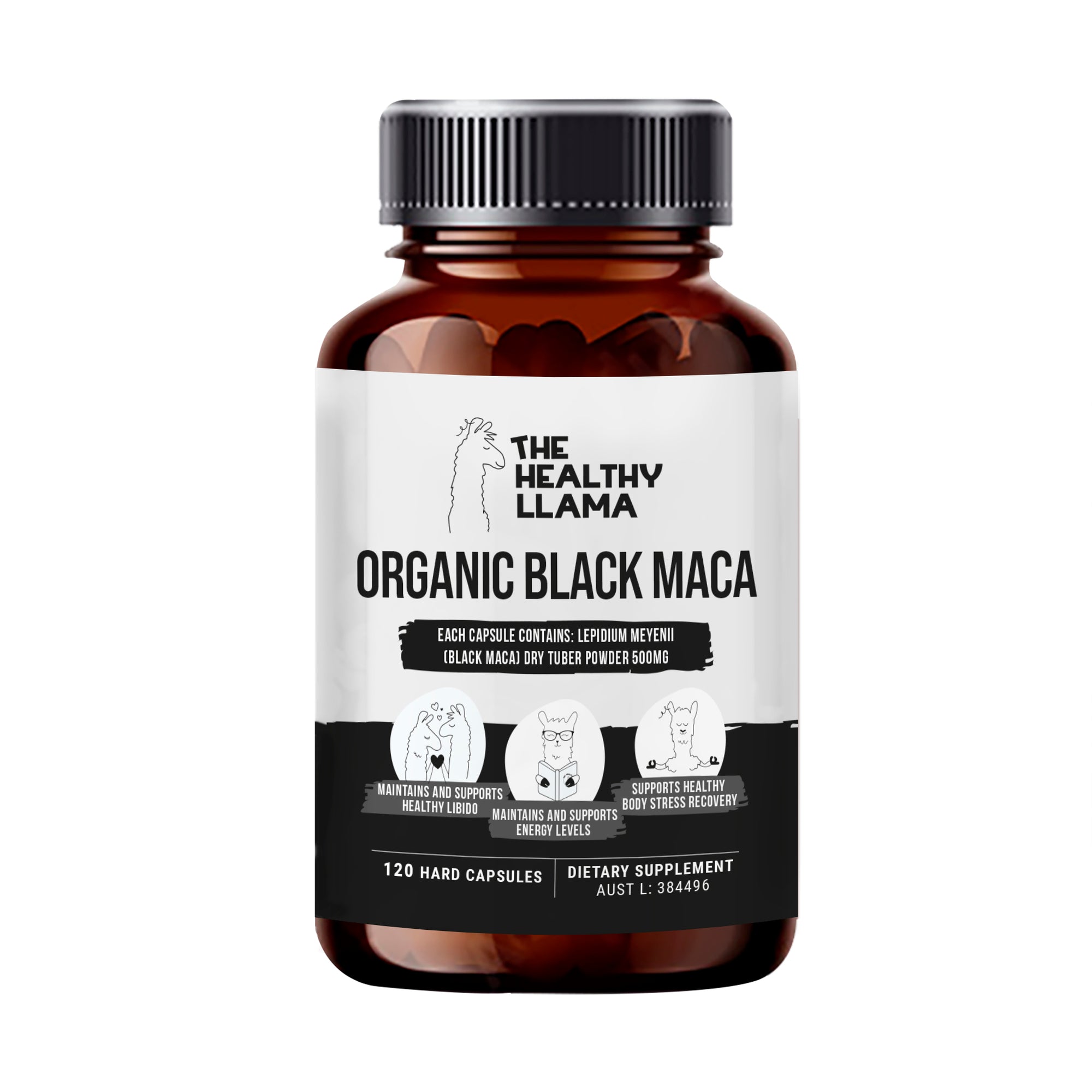 Healthy Llama Organic Maca Black 120c