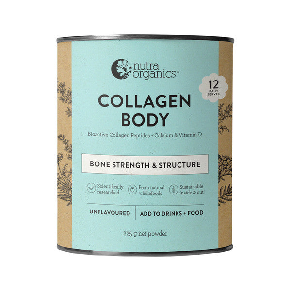 Nutra Organics Collagen Body with Bioactive Collagen Peptides + Calcium & Vitamin D Unflavoured 225g