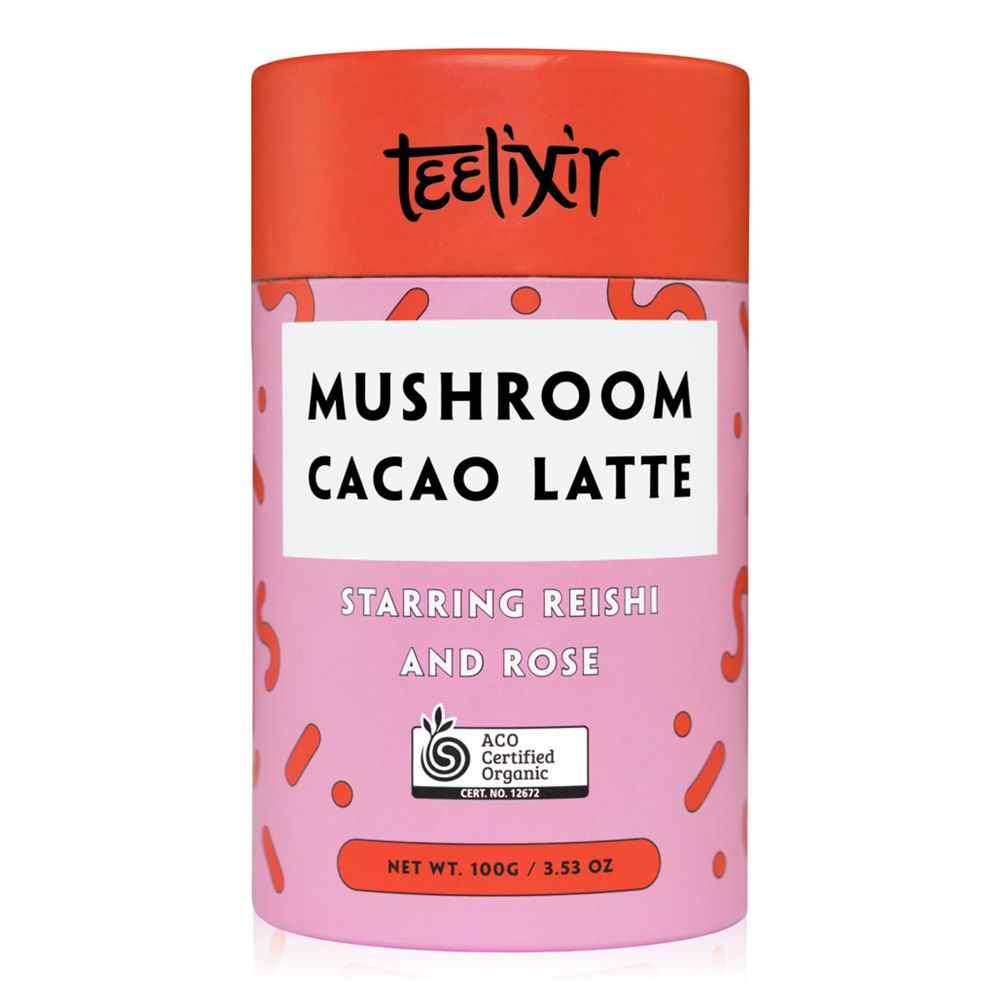 Teelixir Mushroom Cacao Latte with Reishi Dual Extract Powder & Rose - 100g