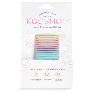 KOOSHOO Plastic-free Round Hair Ties Mini Pastel Blooms 12 pack