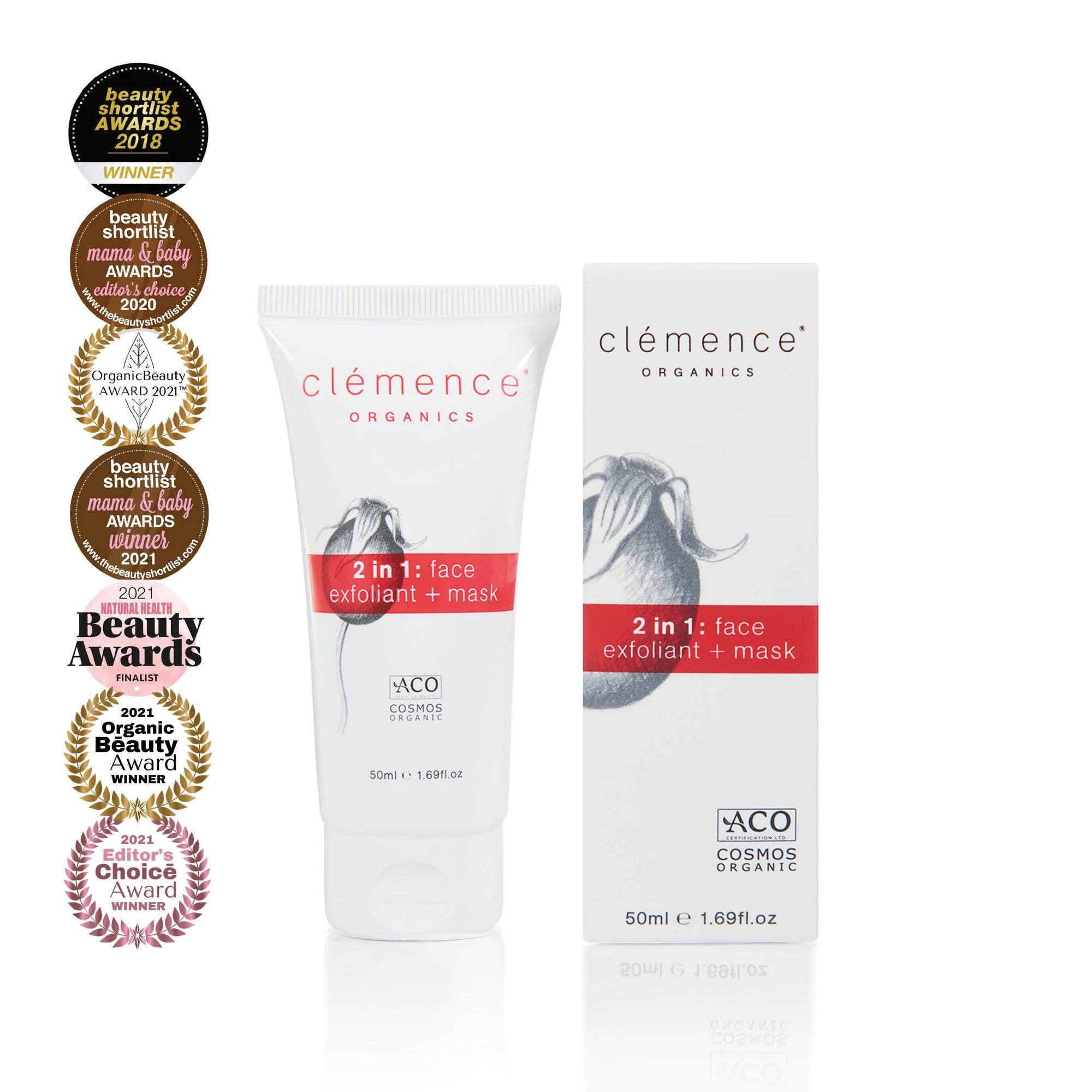 Clemence Organics 2 in 1 Face Exfoliant + Mask