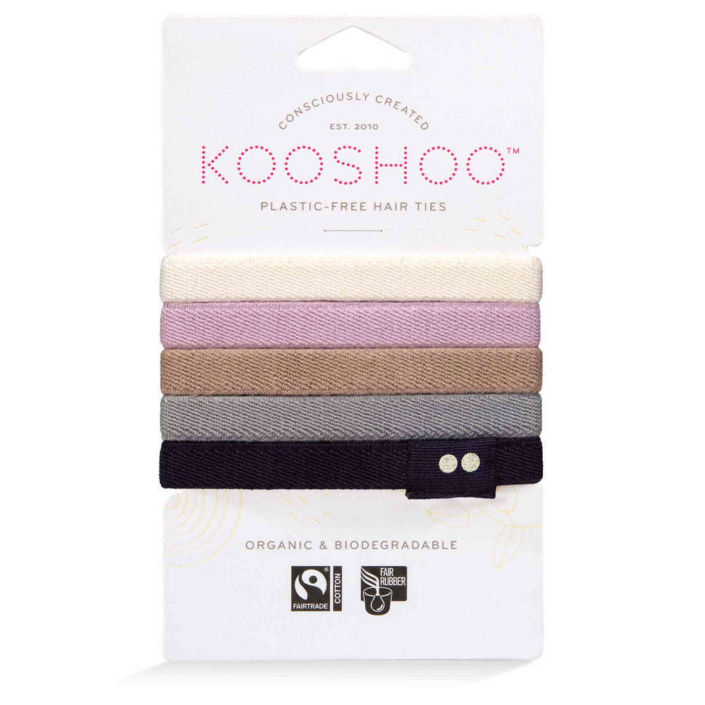 Kooshoo Plastic-free Hair Ties silver 5pk