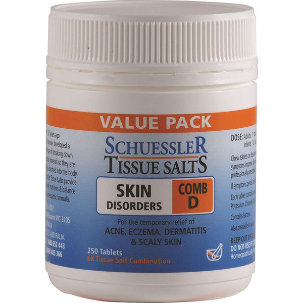 Martin & Pleasance Schuessler Tissue Salts Comb D Skin Disorders 250t