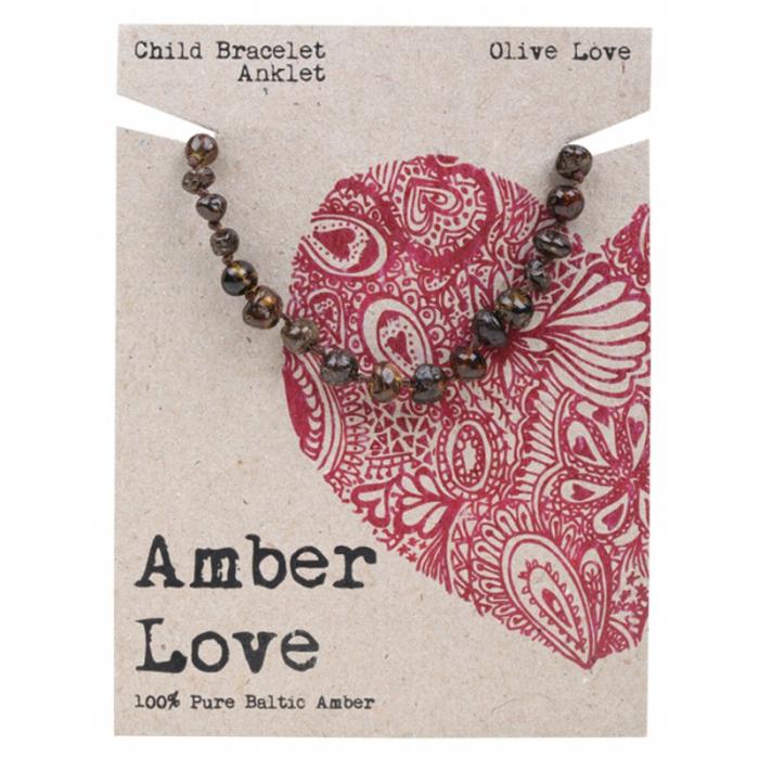 Amber Love Children’s Bracelet/Anklet Olive Love